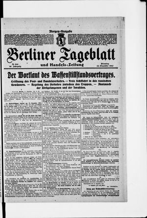 Berliner Tageblatt und Handels-Zeitung vom 18.12.1917