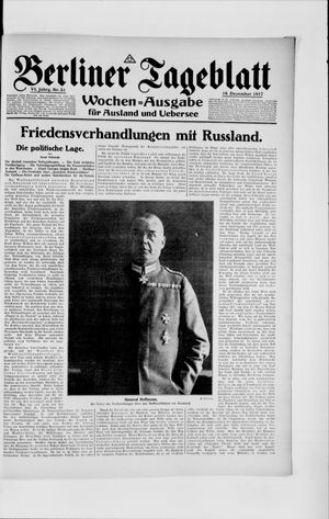 Berliner Tageblatt und Handels-Zeitung on Dec 19, 1917