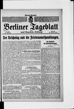 Berliner Tageblatt und Handels-Zeitung on Dec 19, 1917
