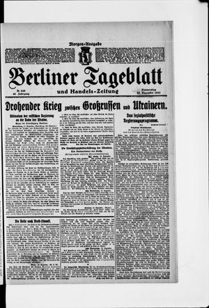 Berliner Tageblatt und Handels-Zeitung on Dec 20, 1917