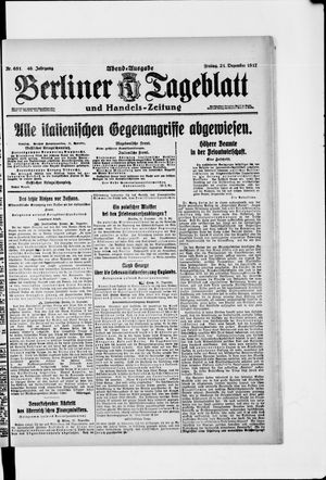 Berliner Tageblatt und Handels-Zeitung vom 21.12.1917