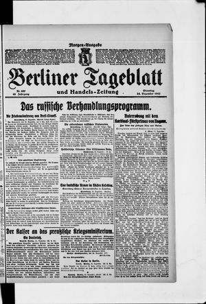 Berliner Tageblatt und Handels-Zeitung vom 25.12.1917