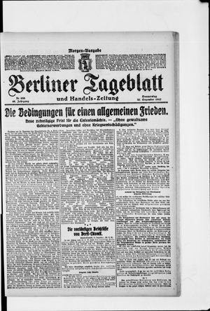 Berliner Tageblatt und Handels-Zeitung vom 27.12.1917