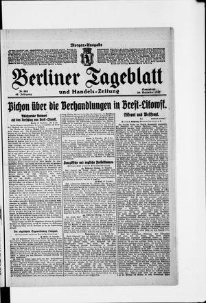 Berliner Tageblatt und Handels-Zeitung on Dec 29, 1917