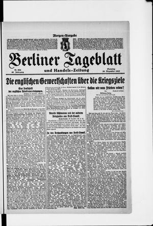 Berliner Tageblatt und Handels-Zeitung vom 30.12.1917