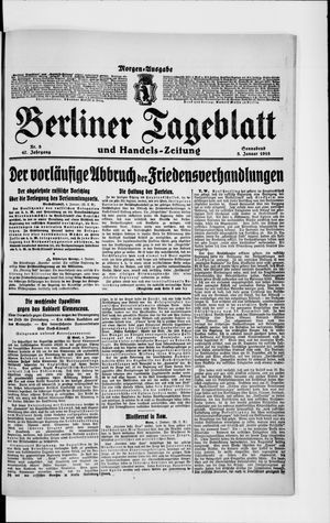 Berliner Tageblatt und Handels-Zeitung on Jan 5, 1918