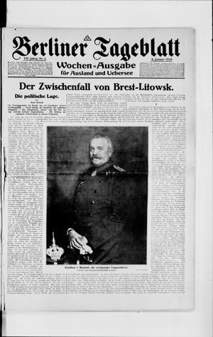 Berliner Tageblatt und Handels-Zeitung on Jan 9, 1918