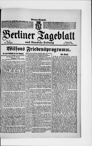 Berliner Tageblatt und Handels-Zeitung on Jan 10, 1918