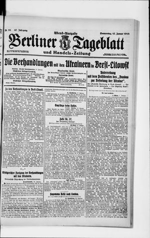 Berliner Tageblatt und Handels-Zeitung vom 17.01.1918