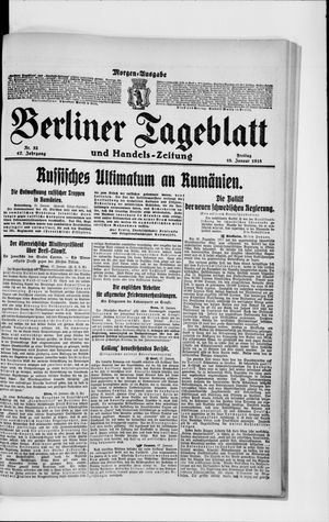 Berliner Tageblatt und Handels-Zeitung vom 18.01.1918