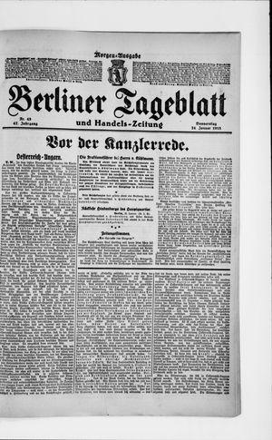Berliner Tageblatt und Handels-Zeitung vom 24.01.1918