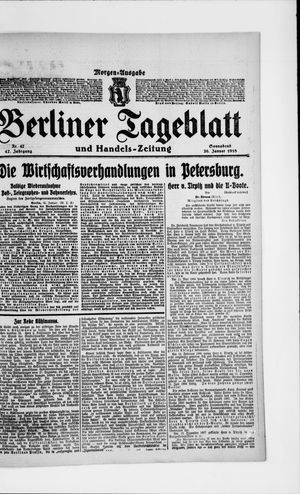 Berliner Tageblatt und Handels-Zeitung on Jan 26, 1918