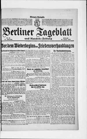 Berliner Tageblatt und Handels-Zeitung on Jan 30, 1918