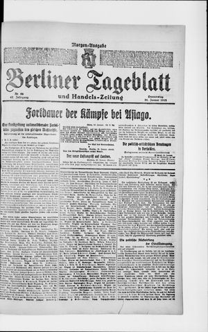 Berliner Tageblatt und Handels-Zeitung on Jan 31, 1918