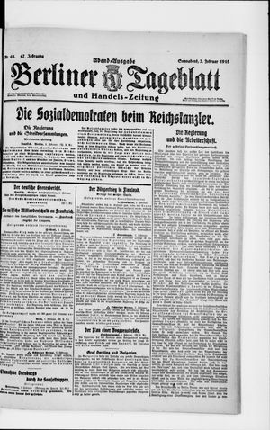 Berliner Tageblatt und Handels-Zeitung on Feb 2, 1918