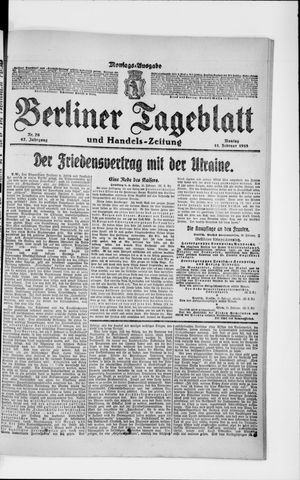 Berliner Tageblatt und Handels-Zeitung vom 11.02.1918