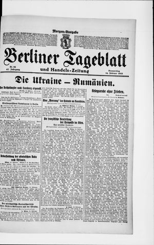 Berliner Tageblatt und Handels-Zeitung on Feb 14, 1918
