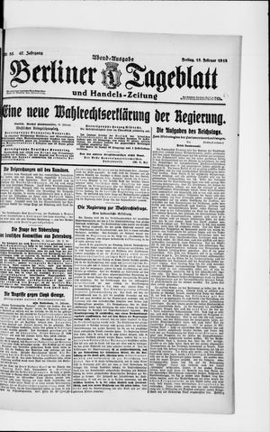 Berliner Tageblatt und Handels-Zeitung on Feb 15, 1918