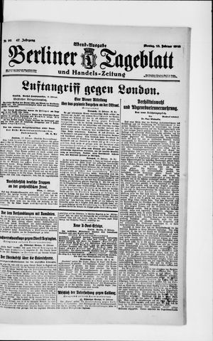 Berliner Tageblatt und Handels-Zeitung on Feb 18, 1918