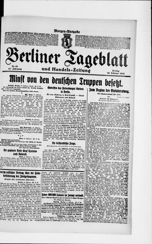 Berliner Tageblatt und Handels-Zeitung vom 22.02.1918