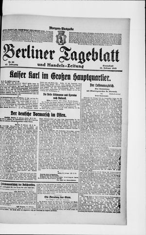 Berliner Tageblatt und Handels-Zeitung vom 23.02.1918