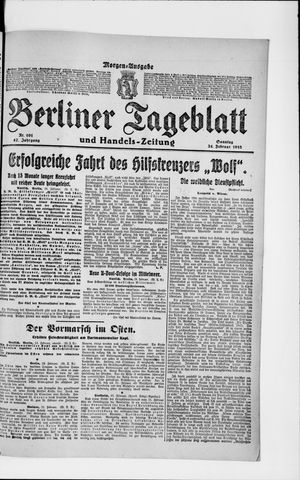 Berliner Tageblatt und Handels-Zeitung on Feb 24, 1918