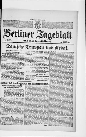 Berliner Tageblatt und Handels-Zeitung vom 25.02.1918