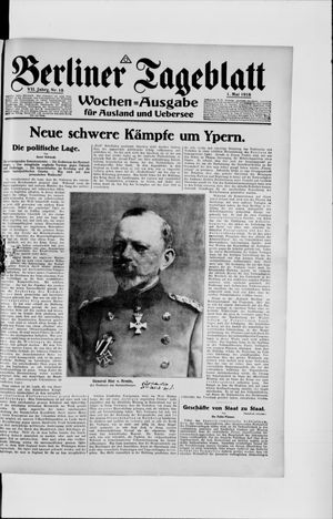 Berliner Tageblatt und Handels-Zeitung on May 1, 1918