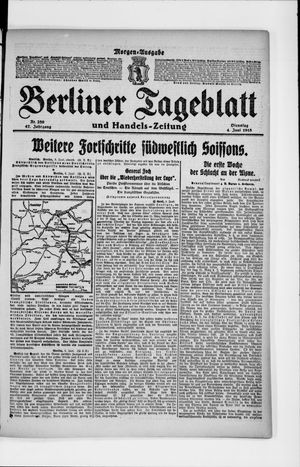 Berliner Tageblatt und Handels-Zeitung on Jun 4, 1918