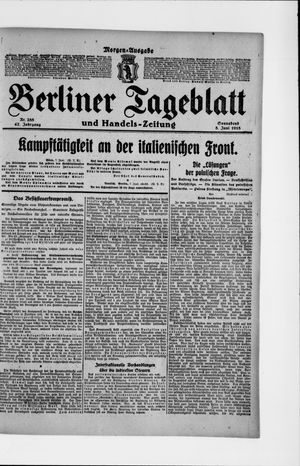 Berliner Tageblatt und Handels-Zeitung vom 08.06.1918