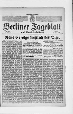 Berliner Tageblatt und Handels-Zeitung vom 10.06.1918