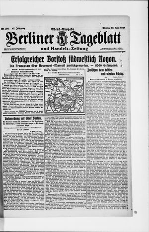 Berliner Tageblatt und Handels-Zeitung vom 10.06.1918