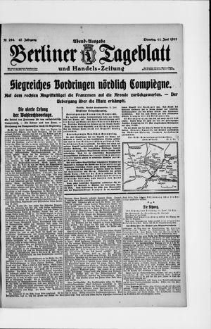 Berliner Tageblatt und Handels-Zeitung vom 11.06.1918