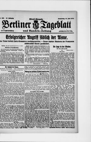Berliner Tageblatt und Handels-Zeitung on Jun 13, 1918