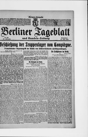 Berliner Tageblatt und Handels-Zeitung vom 15.06.1918