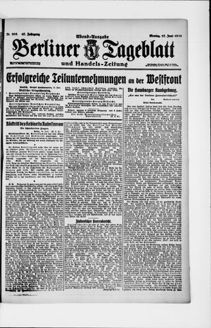 Berliner Tageblatt und Handels-Zeitung vom 17.06.1918