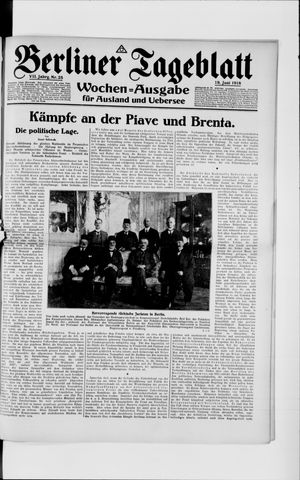 Berliner Tageblatt und Handels-Zeitung vom 19.06.1918
