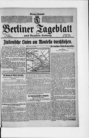 Berliner Tageblatt und Handels-Zeitung vom 20.06.1918