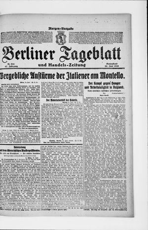Berliner Tageblatt und Handels-Zeitung vom 22.06.1918