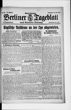 Berliner Tageblatt und Handels-Zeitung on Jun 29, 1918