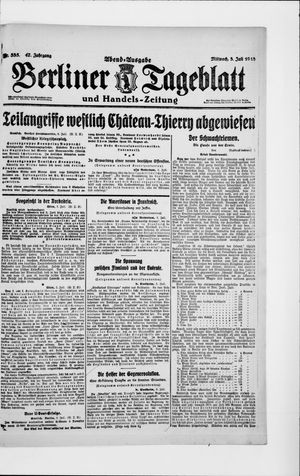 Berliner Tageblatt und Handels-Zeitung vom 03.07.1918