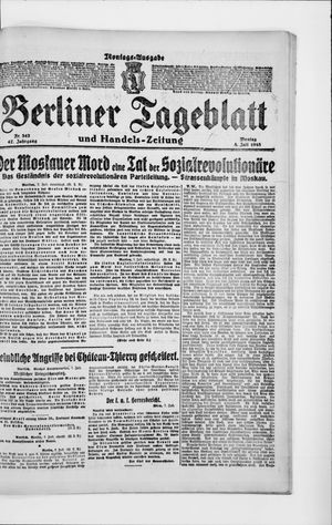 Berliner Tageblatt und Handels-Zeitung on Jul 8, 1918