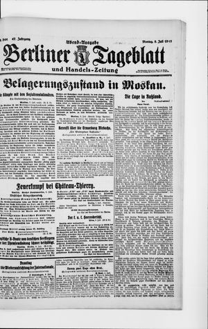 Berliner Tageblatt und Handels-Zeitung on Jul 8, 1918