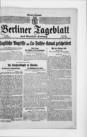 Berliner Tageblatt und Handels-Zeitung vom 09.07.1918