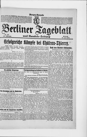 Berliner Tageblatt und Handels-Zeitung vom 10.07.1918