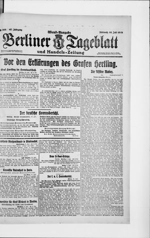 Berliner Tageblatt und Handels-Zeitung vom 10.07.1918