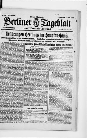 Berliner Tageblatt und Handels-Zeitung vom 11.07.1918