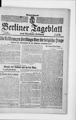 Berliner Tageblatt und Handels-Zeitung on Jul 13, 1918