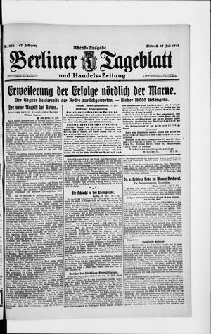 Berliner Tageblatt und Handels-Zeitung vom 17.07.1918