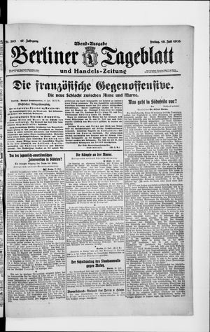 Berliner Tageblatt und Handels-Zeitung on Jul 19, 1918